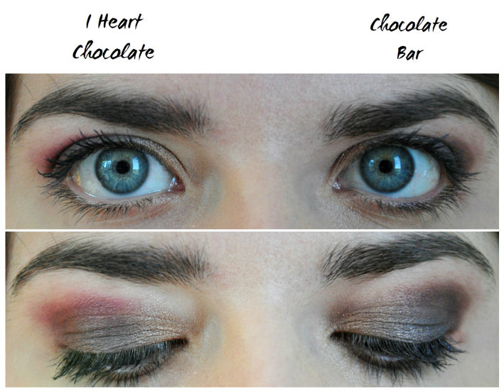 Premier maquillage chocolate bar différence I Heart Chocolate